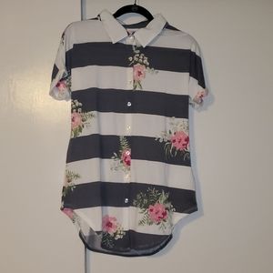 Stripped and floral top